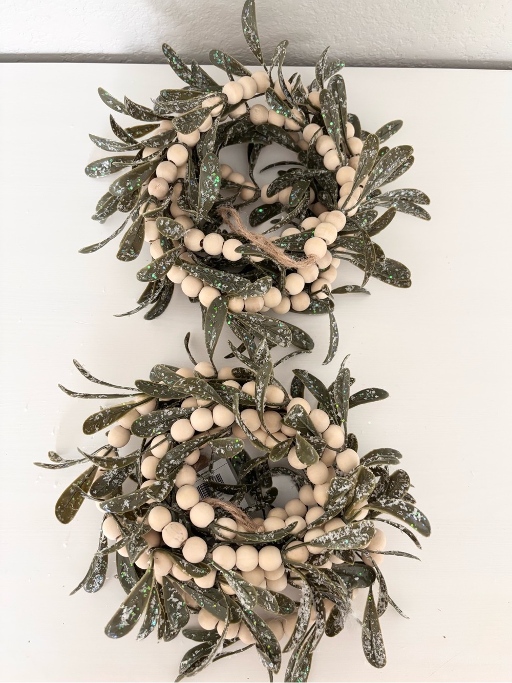 HOBBY LOBBY (2) Icy Mistletoe Beaded Garlands NWT
